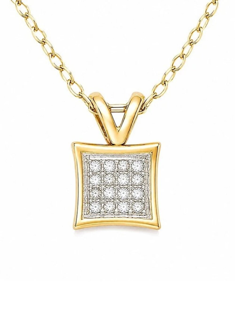 Genuine 0.20 Cts Diamonds Pendant 14k Yellow Gold